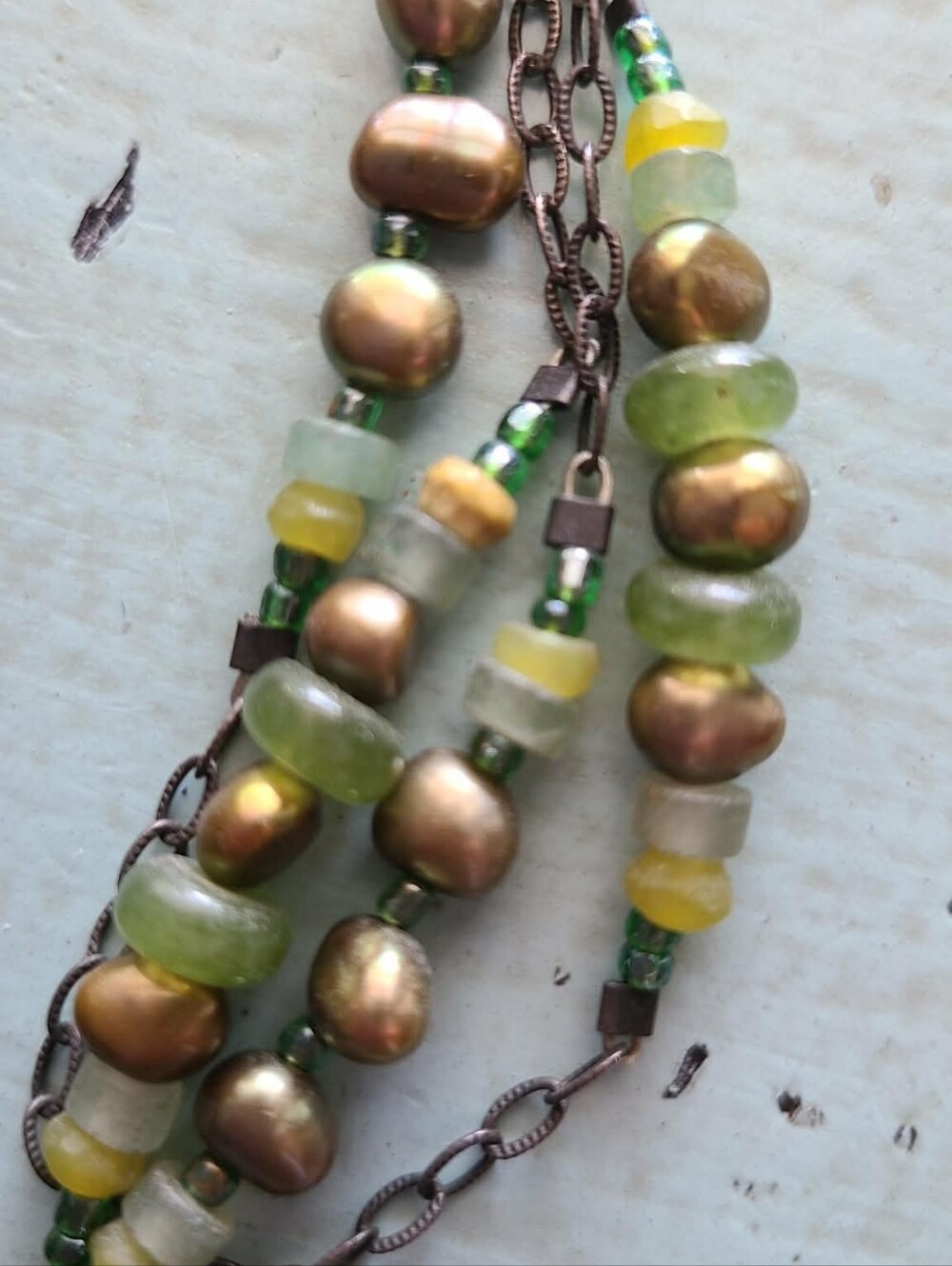 Silpada Multi-Strand Green & Silver Beaded and Pendant Necklace Set - Picture 3 of 3